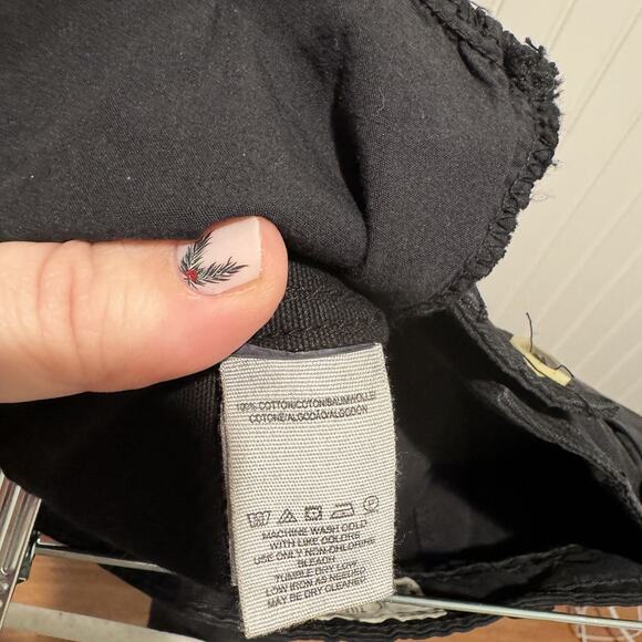 Free People Black Cropped High Waisted Wide Leg Pants Size 26 - Picture 6 of 6